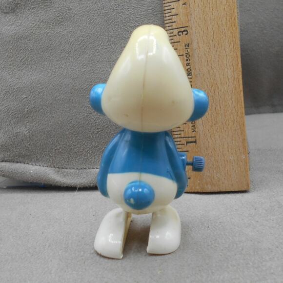 Vintage 1980 Walking Smurf Wind-up Wallace Berrie Galoob Hong Kong - Picture 5 of 8
